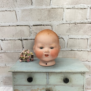 Antique German Doll Head- Armand Marseille 351- Doll Part- Oddity Vintage Bisque Doll- Restoration Doll