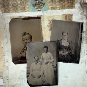 Victorian Tintypes- Set of 3 Antique Tintype Photographs- 19th Century Portraits
