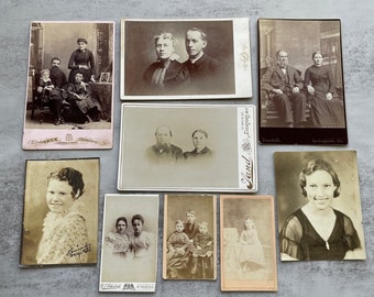 Vintage Photos- Sepia Toned- Old Photo Lot- Vintage Photos- Couples- Family- Woman- Paper Ephemera