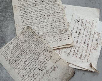 1800年代のフランスの手書きの手紙、アンティークの法的および個人的な