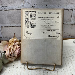 Vintage französische Klappkarte - Vassy Straßenkarte für Radfahrer & Autos in Frankreich - Leinen und Papier - Anfang 1900