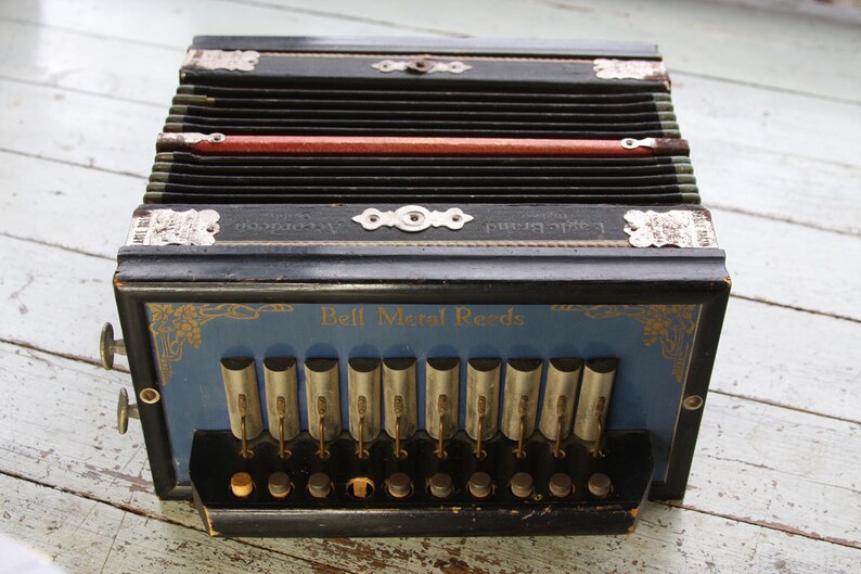 Vintage Eagle Brand ACCORDION Made in Germany Bell Metal Etsy