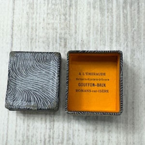 Caja de anillo vintage, joyero francés, caja de cartón con terciopelo, caja de joyería para anillo de compromiso