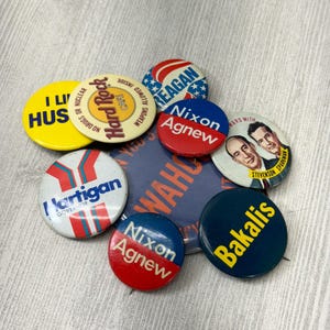 Vintage Pins Politics & More Election Memorabilia Collectible Pins- Presidential Campaign
