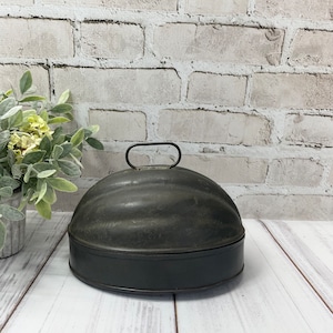 Vintage Tin Pudding Mold: Farmhouse Kitchen Decor, French Country Style