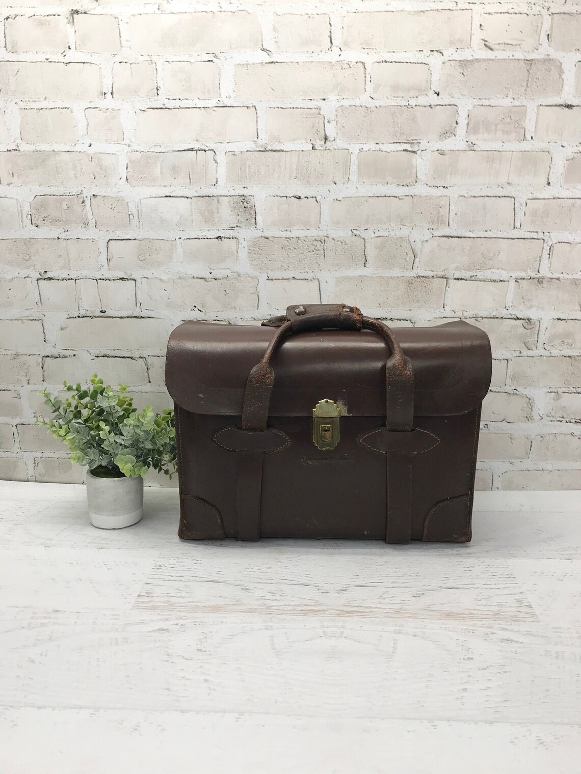 Vintage Leather Pilot Briefcase USAF Military Satchel With Etsy