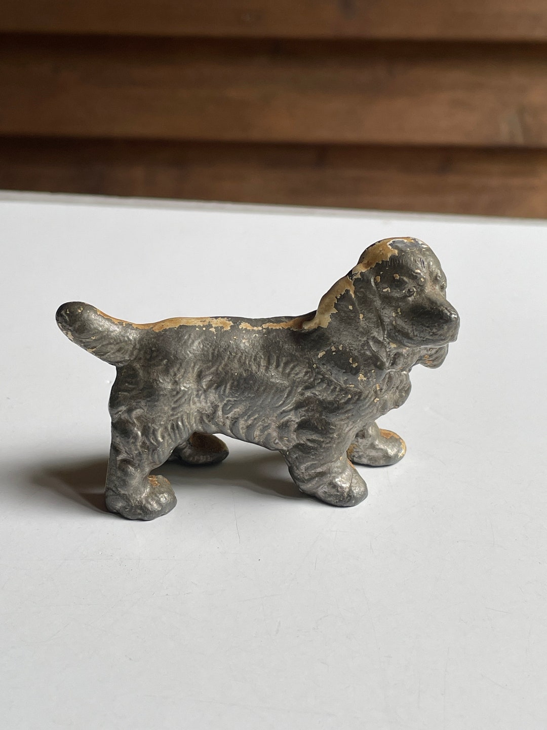 Vintage Dog Statue Cast Lead Cocker Spaniel Figure Dog Lover Etsy