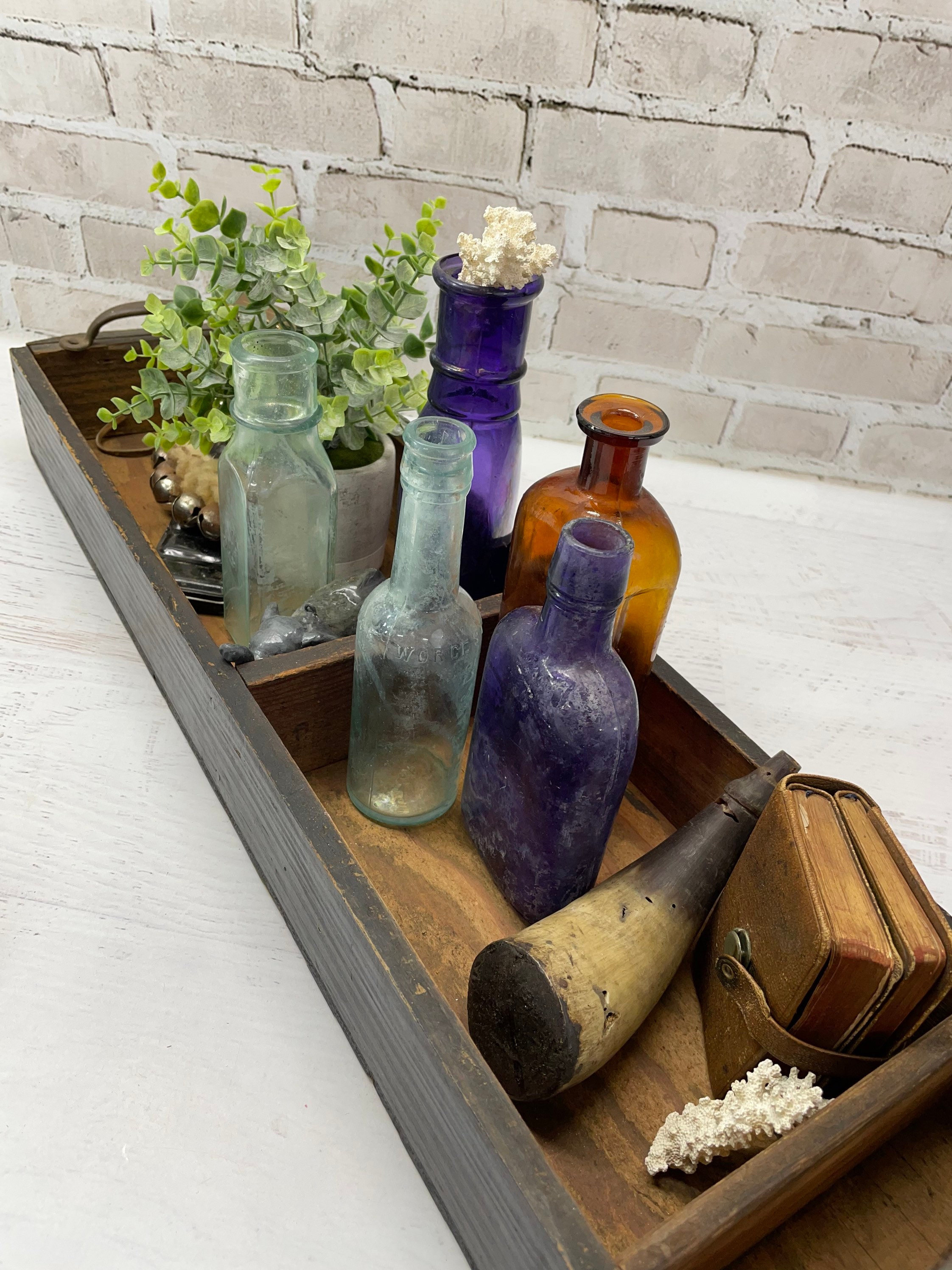 Vintage Holz Schubladenkiste Primitives Holz lange schmale | Etsy