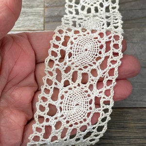 Handmade Antique Lace Trim from France- Off White Colored- Fabrics and Notions