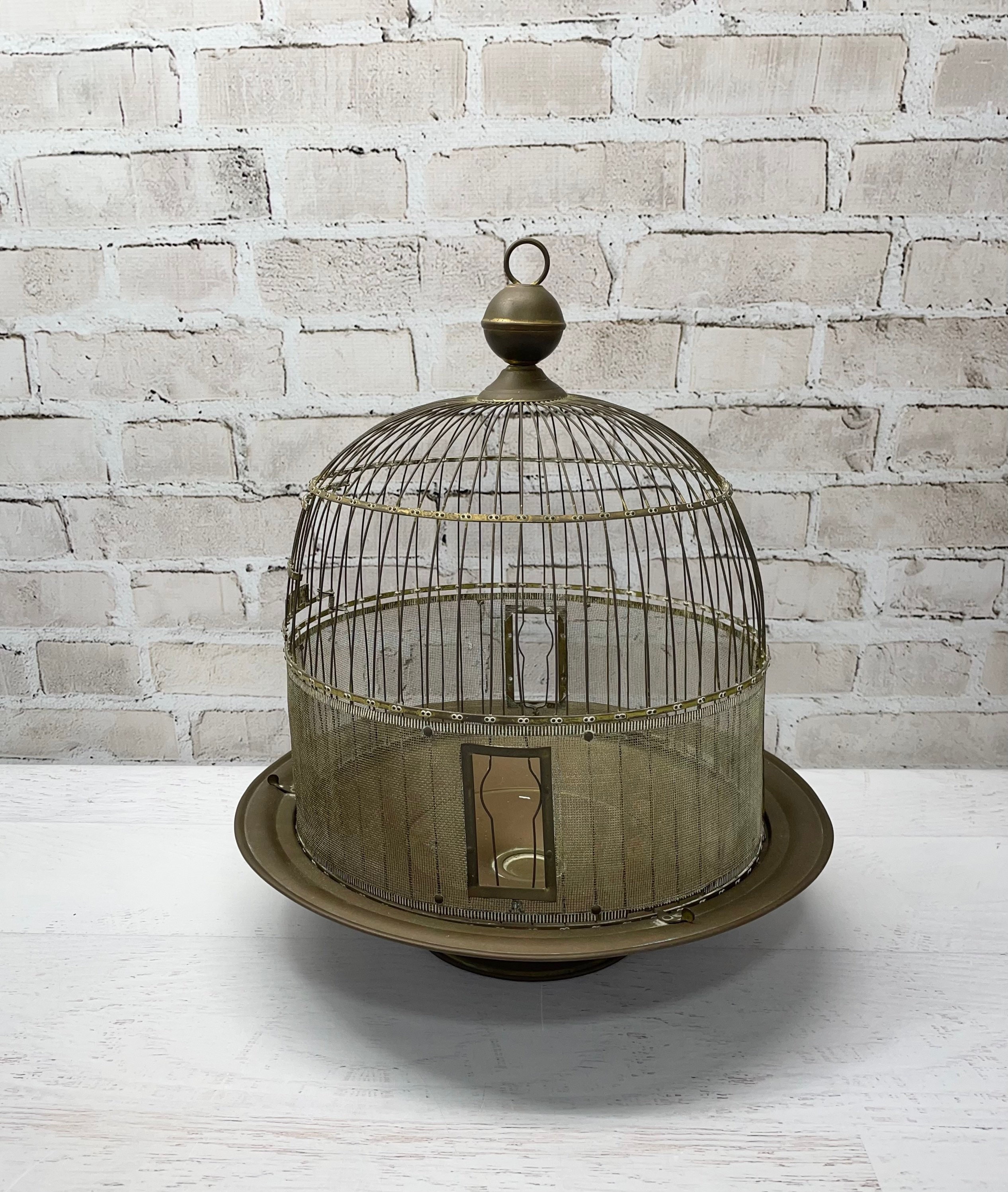 Vintage Brass Birdcage Hendryx Art Deco With Pedestal Foot Dome Shaped  Hanging Bird Cage Wire Cage -  Canada