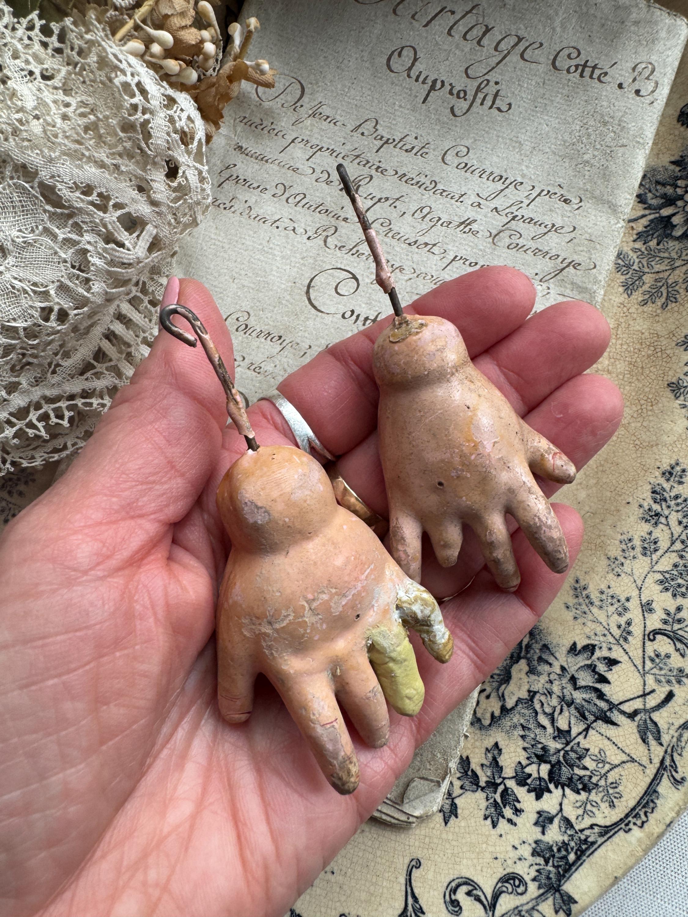 Antique Doll Hands for Mixed Media or Assemblage Composition