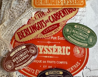 Vintage French Labels, Paper Ephemera Label from France, Mixed Media, Collage, Altered Art, Junk Journal Supplies, Scrapbooking, Collection