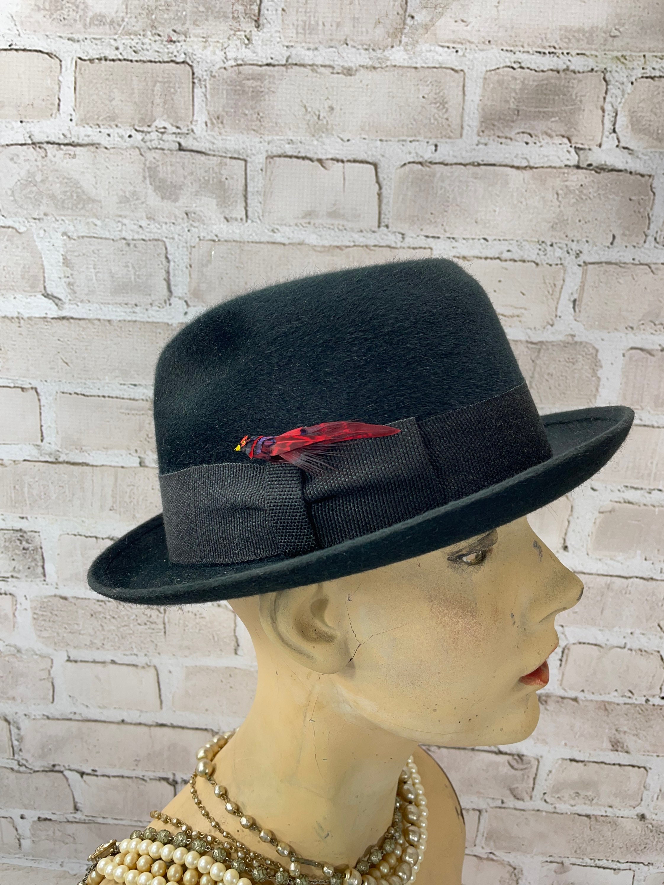 Vintage Men's Fedora Hat Dobbs Fifth Avenue Original Box Dobbs Game Bird the Bon Marche Spokane 6 7/8 Black Felt With Leather Edge - Etsy Vintage Men's Fedora Hat Dobbs Fifth Avenue Original Box Dobbs Game Bird the Bon Marche Spokane 6 7/8 Black Felt With Leather Edge - Etsy