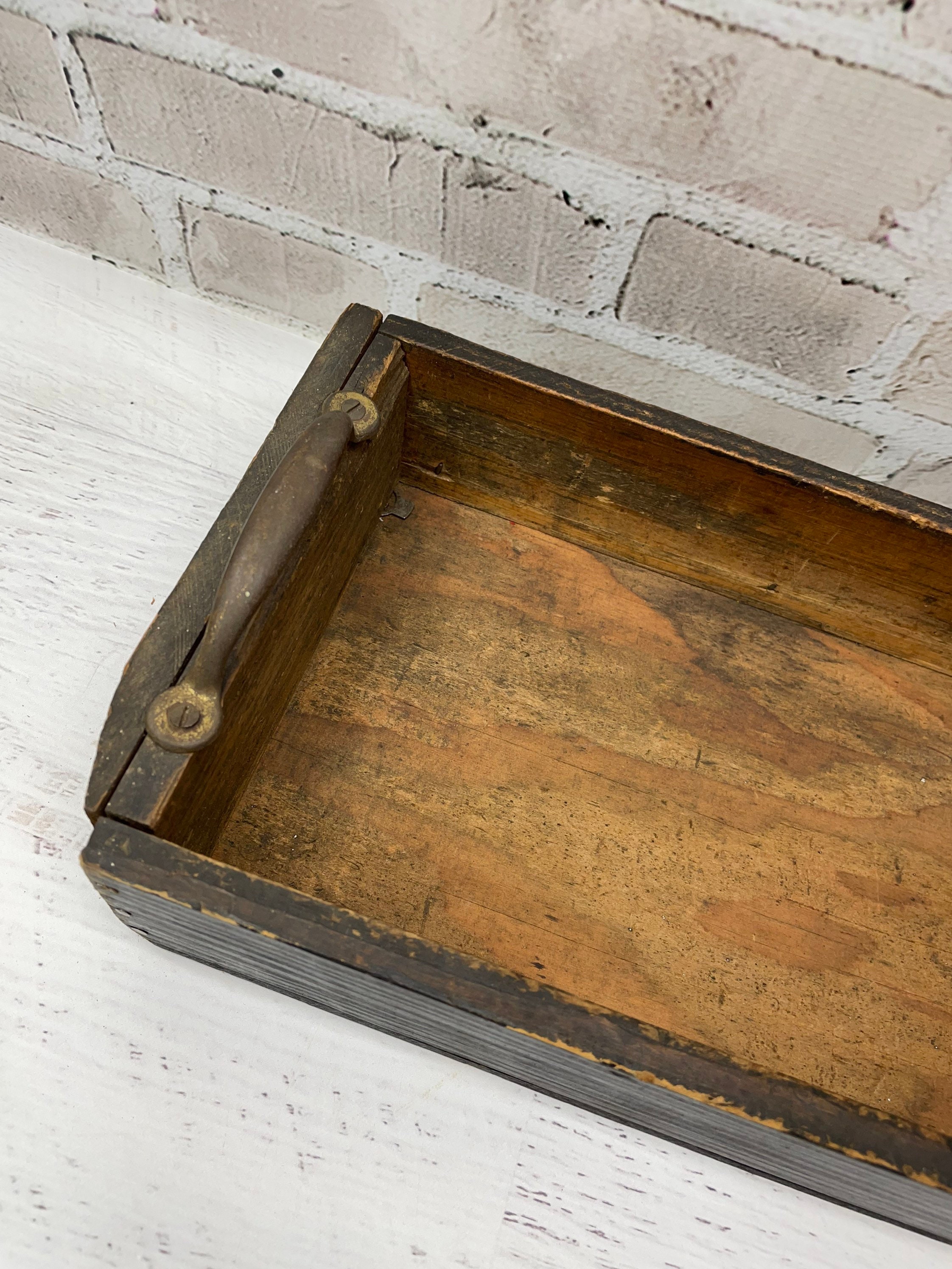 Vintage Holz Schubladenkiste Primitives Holz lange schmale | Etsy