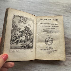 Antique French Book, Leather Bound 1822 Volume 6, Les Jeunes Filles, Paris Publisher, Bibliophile, French Engravings
