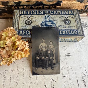 Victorian Tintype Oddity, Two Couples, Early Photography Antique Photo Portrait