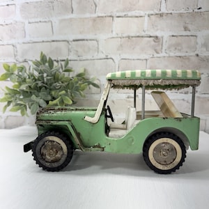 Vintage 1960s Tonka Jeep: Mint Green Pressed Steel Toy Truck - Etsy