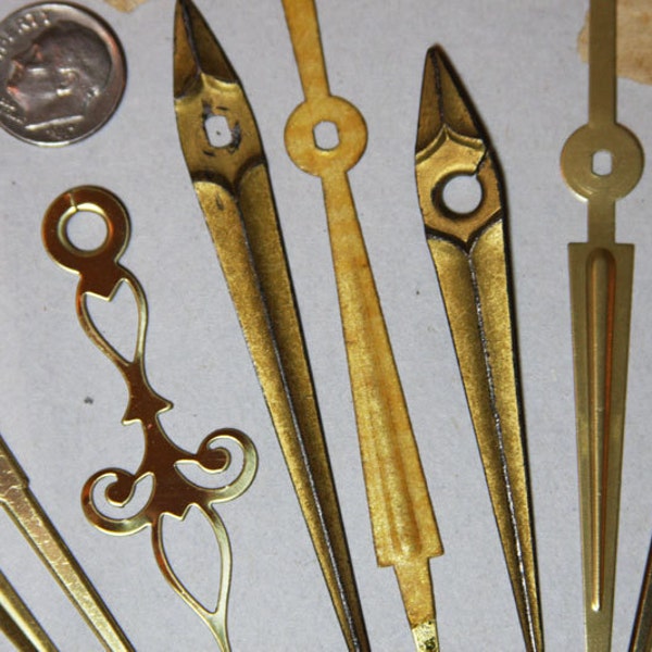 Gold Toned CLOCK HANDS for Steampunk Mixed Media and Jewelry Making