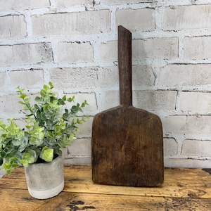 Antique French Wooden Laundry Paddle: Farmhouse Kitchen Decor