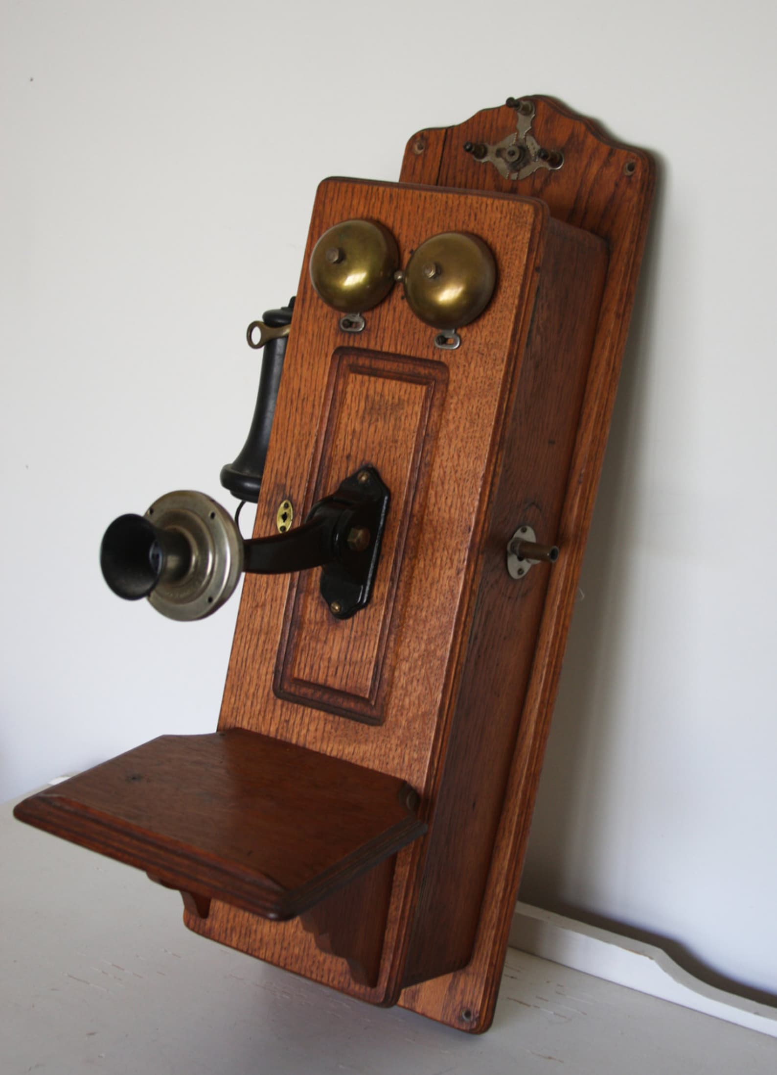 Antique TELEPHONE Oak Crank Wall Phone The StrombergCarlson Etsy
