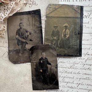 Antique Tintype Photographs, Lot of 3, 19th Century Portraits, Collectible