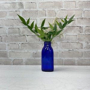Vintage Cobalt Blue Bottle- Wild Flower Vase- Window Bottle- Blue Glass
