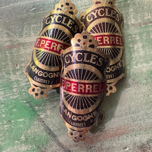 Vintage French Bicycle Head Badge (1) F. Perrel, Langogne Lozèretage- New Old Stock