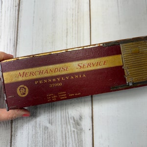 Vintage Train, Merchandise Service, Wood Metal Advertising Car, Pennsylvania, As Found, Railroad Train Toy