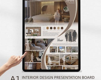 Interior Architecture Presentation Board Template | Interior Design/Architecture Competition Layout | A1 A2 A3 | Canva editable template