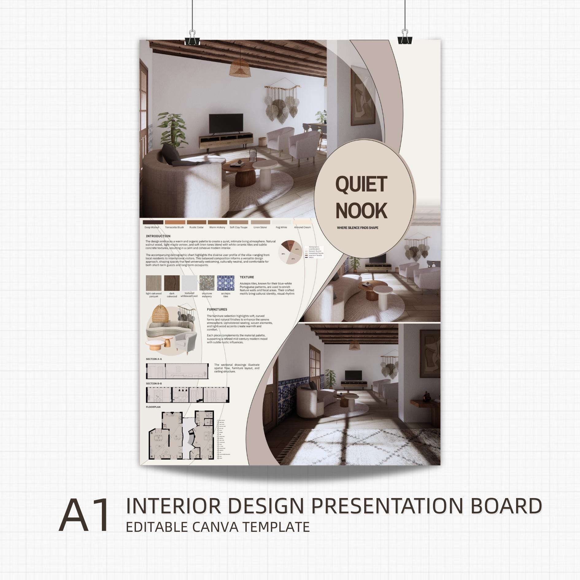 Interior Architecture Presentation Board Template | Interior Design ...