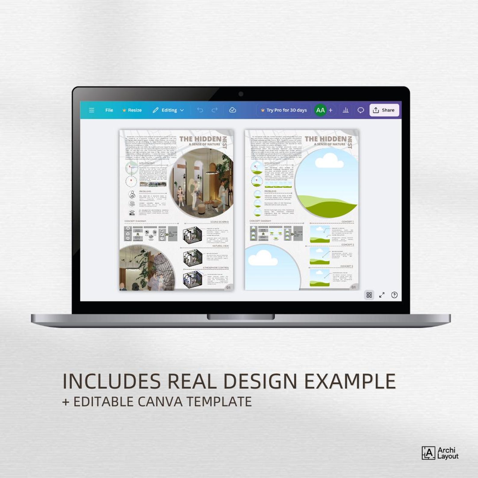 Architecture Board Template | Interior Design/competition Layout | A0 ...