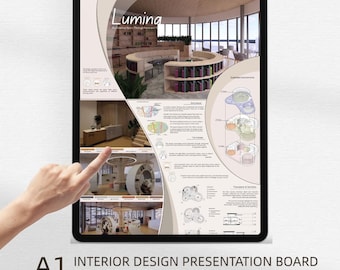 Interior Architecture Presentation Board Template | Interior Design/Competition Layout | A1 A2 A3 | Canva editable template