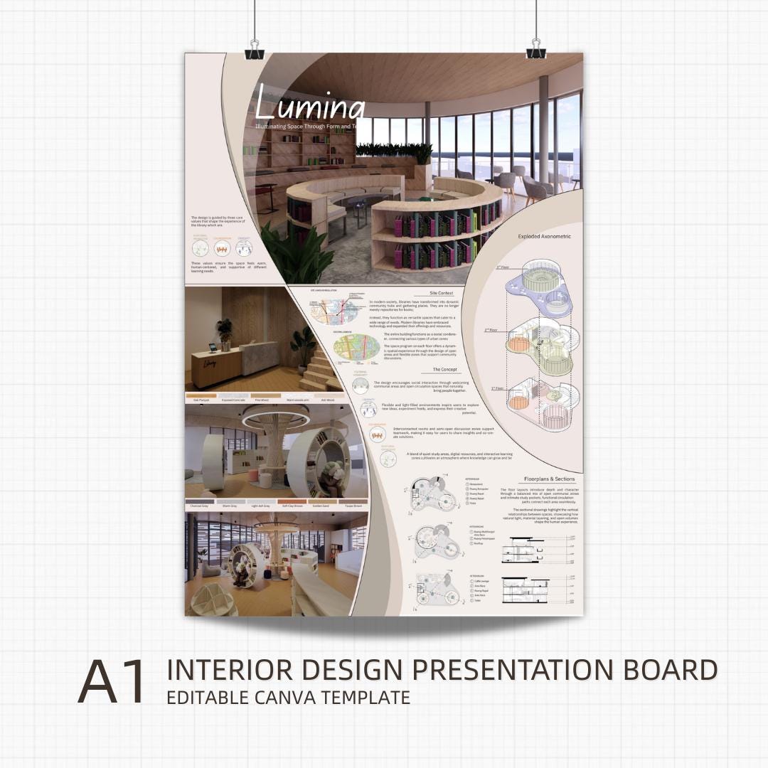 Interior Architecture Presentation Board Template | Interior Design ...