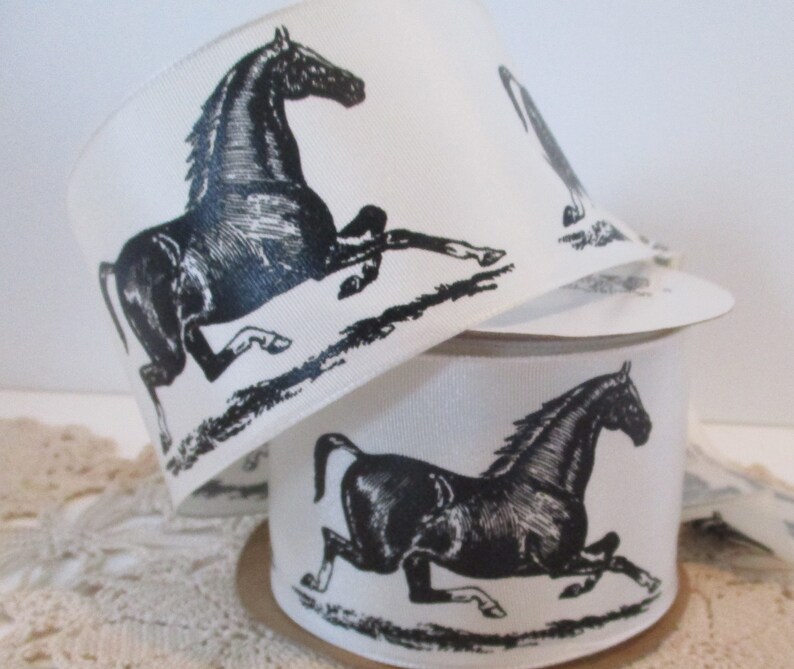Horse Ribbon With Wired Edge Equine by the Yard Lion Ribbon Etsy