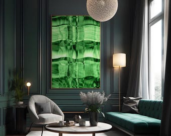 Abstract canvas art, vertical canvas print, green art print, minimalist picture, abstract photo art, wall decoration