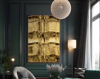 Modern Abstract Artwork Vertical Canvas Print Gold Art Print Minimalist Wall Art Living Room Picture