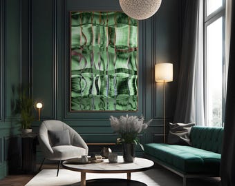 Abstract Canvas Art, Vertical Canvas Print, Green, Art Print, Minimalist Wall Art, Abstract Photo Art