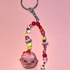 shopkins beaded ice cream keychain