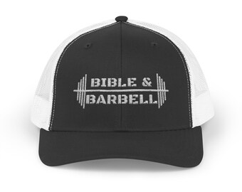 Gorra de camionero con Biblia y Barra, gorra deportiva, ropa religiosa, accesorio de gimnasio, regalos religiosos