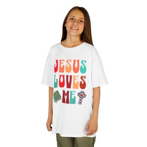 Kids Jesus Loves Me Tee, Cute Christian T-Shirt, Youth Faith Shirt, Church Outfit, Boys Girls Religious Top
