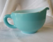 blue Hazel Atlas Ripple or Crinoline creamer smooth handle