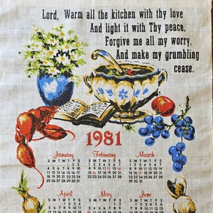 1981 Wall Calendar - Etsy