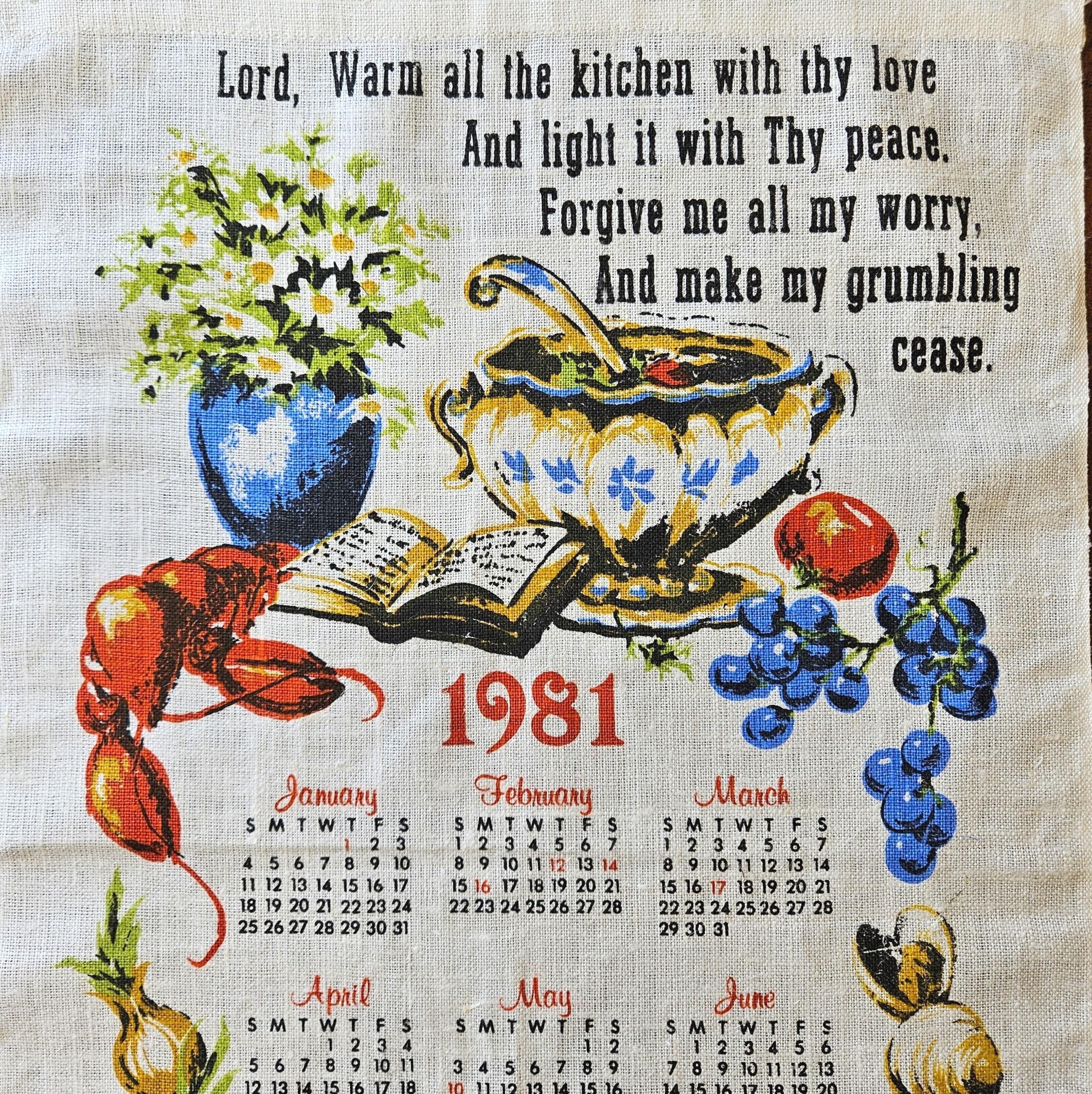 Vintage 1981 Calendar - Etsy