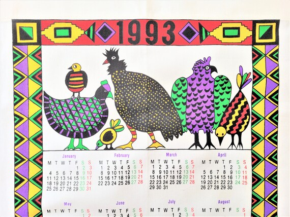 1993 Calendar Towel by Dezign Inc in Zimbabwe, a Women's Fair-trade  Company, Vivid Colors on Canvas, Unused, Excellent Vintage Condition - Etsy  Norway