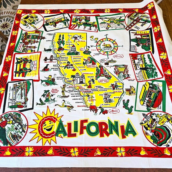 Map tablecloth etsy