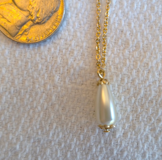 NOS Sarah Coventry One 'n Only faux drop pearl pe… - image 2