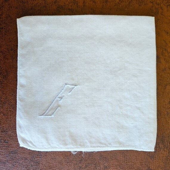 Initial E monogrammed men's pocket square, handke… - image 3