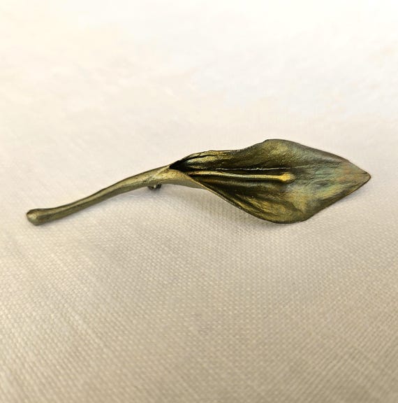 Michael Michaud Hosta or Calla Lily pin or brooch… - image 1