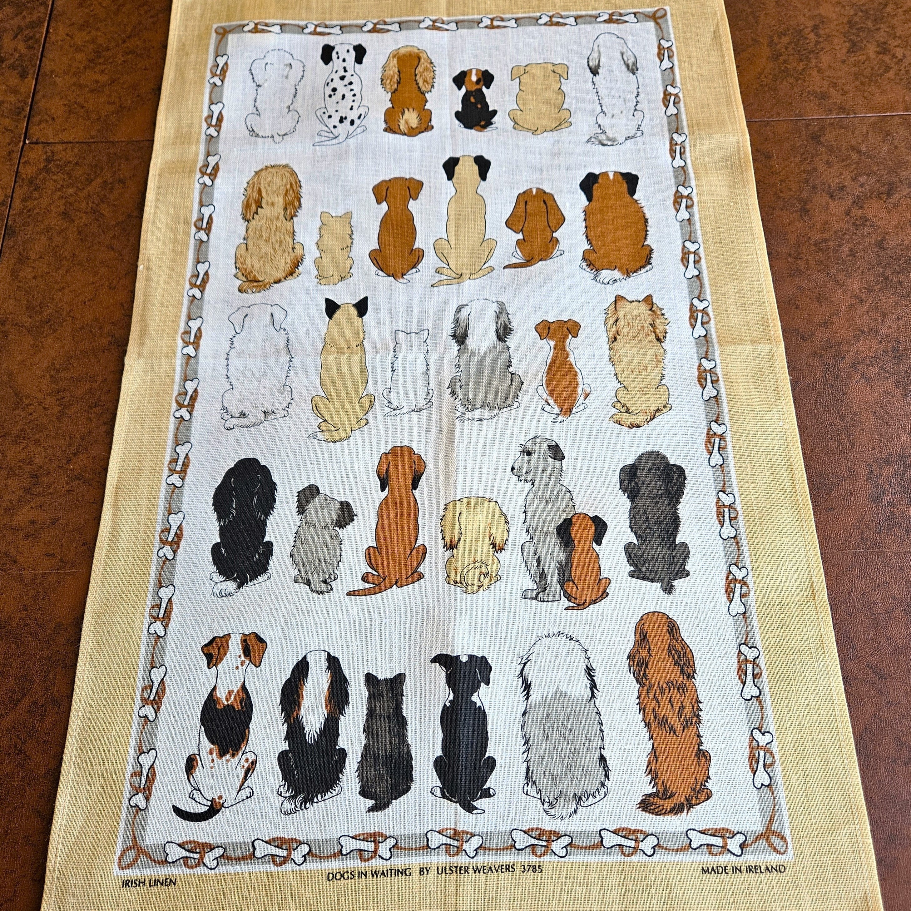 Dogs in Waiting by Ulster Weavers Dish or Tea Towel, or Wall