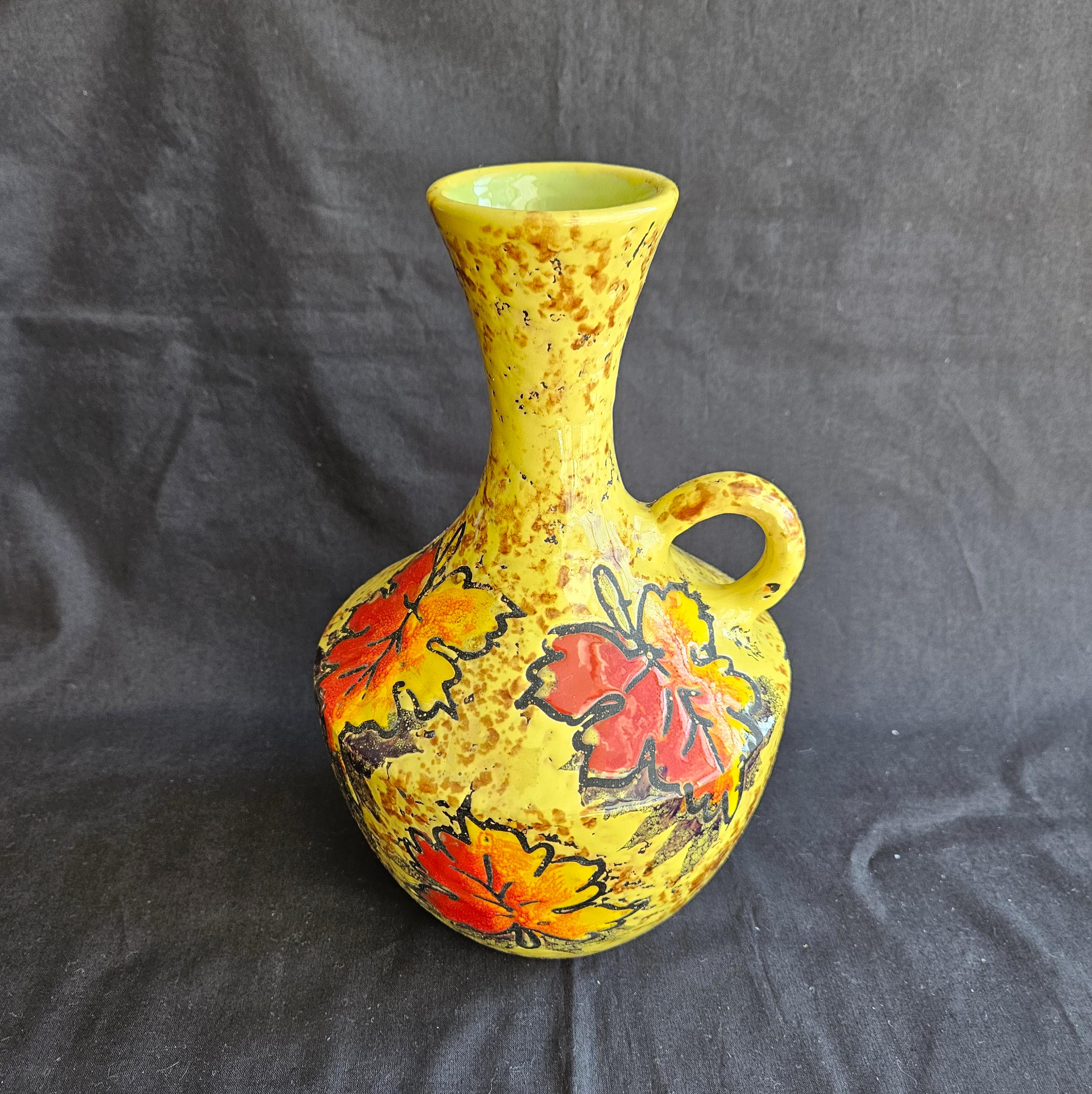 1960s Italy Vintage Vase ビトッシ風 リミニイエロー 1960s Italy